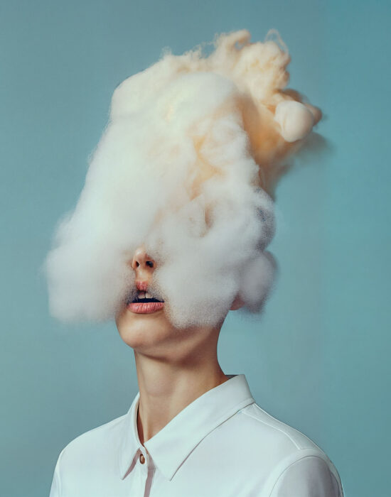 Surreal Cloud Headpiece Portrait Surreal Cloud Headpiece Portrait